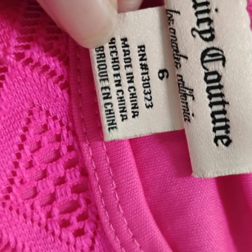 Juicy Couture Girls Vibrant Pink Lace Dress Sz 6